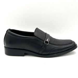 Bocaccio Uomo Oscar Black Textured Vamp Slip On Dress Loafers Men's Size 6.5 NIB